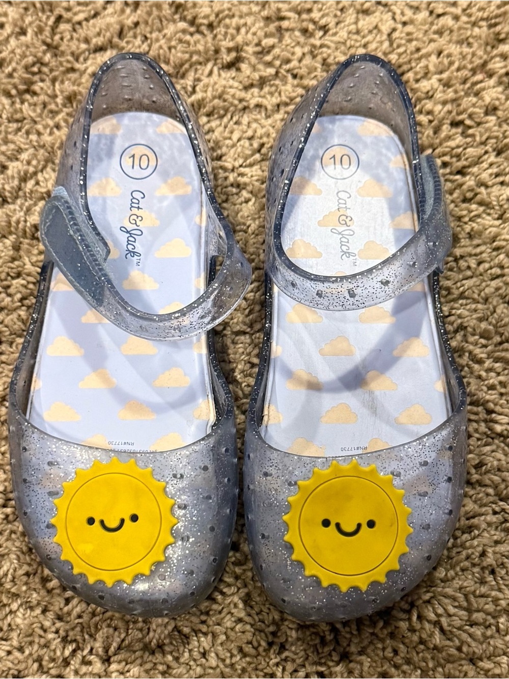 Cat & Jack Toddler Girls Size 10 Glitter Jelly Sandals ☀️✨